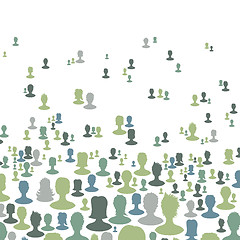 Image showing Social network concept background, Many people silhouettes. Vect