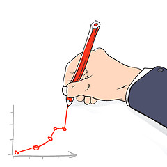 Image showing Business man writing successful graph