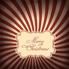 Image showing Retro styled Christmas card with sunburst background.