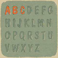 Image showing Retro styled sans-serif font. Vector, EPS10
