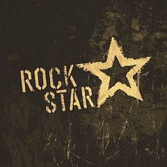 Image showing Rock star grunge icon. With stained texture, vector