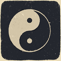 Image showing Grunge yin yang symbol background. Vector illustration, EPS10.