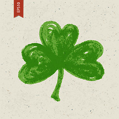 Image showing Clover sign on paper texture. Vector, EPS10