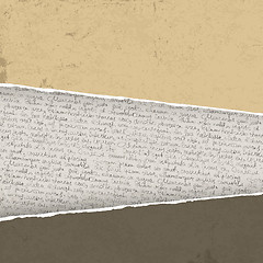 Image showing Vintage torn background with handwritings. Vector illustration, 