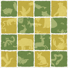Image showing Seamless zoo themed pattern. Vector