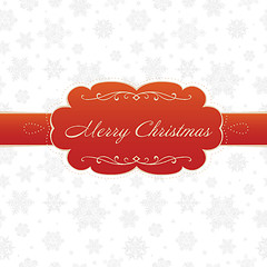Image showing Merry christmas greeting card on white background with snowflake