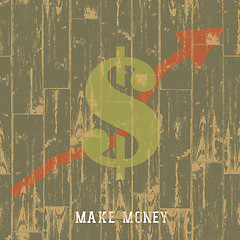 Image showing Dollar sign with arrow, business growing concept. VEctor illustr