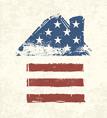 Image showing House shaped american flag. Vector, EPS10