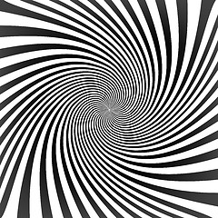 Image showing Black twisted lines on white with tunnel effect. Vector illustra