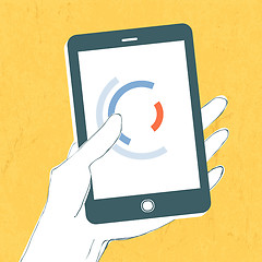 Image showing Hand with smartphone. Vector