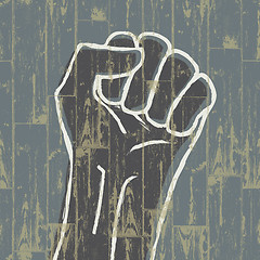 Image showing Fist - revolution symbol. Grunge, EPS10.