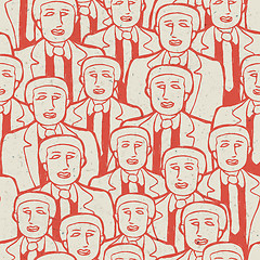 Image showing Abstract crowd of business men's. Seamless pattern, vector conce