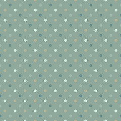 Image showing Seamless polka dot pattern in cold green gamut. Vector illustrat