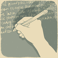 Image showing Vector illustration of a hand writing