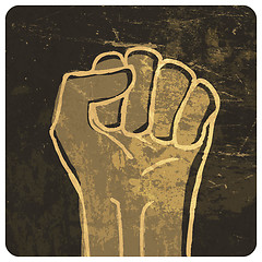 Image showing Fist illustration. With grunge texture, vector