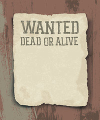 Image showing Wanted dead or alive. Vintage poster