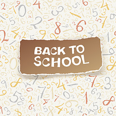 Image showing Back to school on chaotic numbers seamless pattern. Vector, EPS1