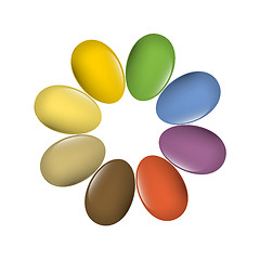 Image showing Easter eggs multi-colored set. Vector, EPS10
