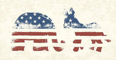 Image showing Democratic and Republican Political Symbols 
