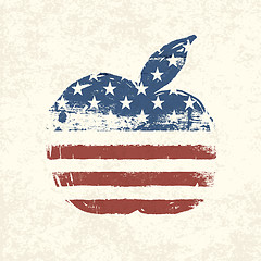 Image showing Apple shaped american flag. Vector, EPS10