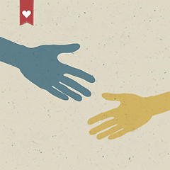 Image showing Abstract hand shake. Vector, EPS10