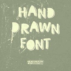 Image showing Hand drawn font with shadow. Vector