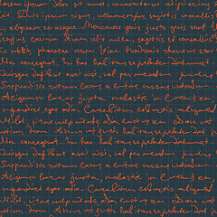 Image showing Seamless handwritings on cell patterned background. Vector, EPS1