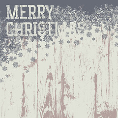 Image showing Merry christmas greetings on wooden background. Vector illustrat