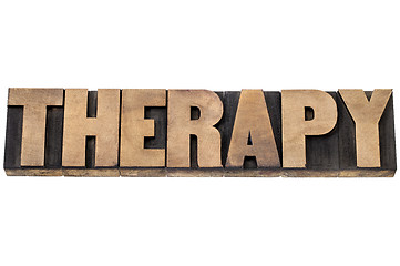Image showing therapy word in wood type