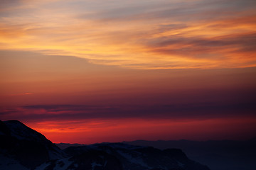 Image showing Beautiful sunrise in mountains