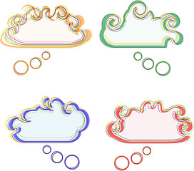 Image showing Speech bubbles multicolored set