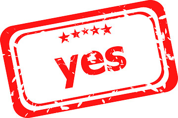 Image showing yes red rubber stamp over a white background