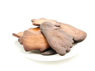 Image showing Burned cookies on white plate