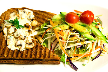 Image showing Grilled sandwich with mushroom mayonnaise