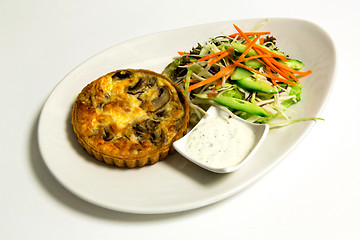 Image showing Pie with chopped vegetable and mayonnaise