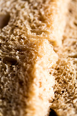 Image showing Closeup of a fresh wheat bread slice