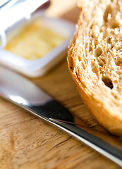 Image showing Bread and butter, closeup