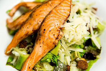 Image showing Fresh salmon steak, closeup image