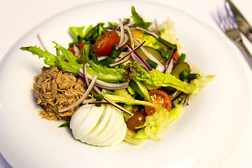 Image showing Fresh veggie breakfast served