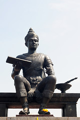 Image showing Statue of a Thai King in the Historical Park of Sukhothai