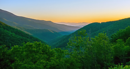 Image showing blue ridge parkway early morning