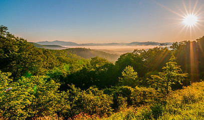 Image showing blue ridge parkway early morning