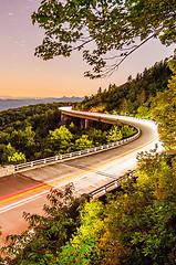 Image showing linn cove viaduct at night