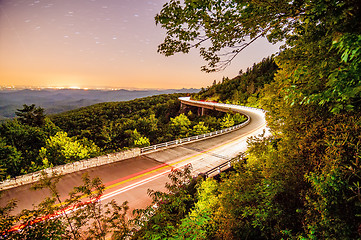 Image showing linn cove viaduct at night