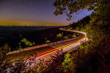 Image showing linn cove viaduct at night