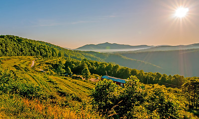 Image showing blue ridge parkway morning