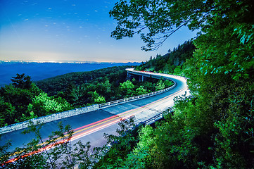 Image showing linn cove viaduct at night