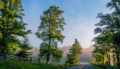 Image showing blue ridge parkway early morning