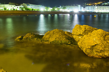 Image showing Night coast of Tossa de Mar