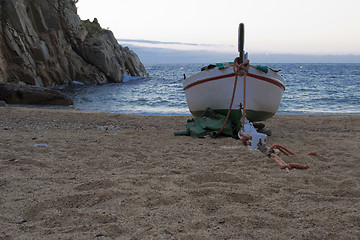 Image showing El Kolodar beach - just outside the fortress. Castle Villa Vella.